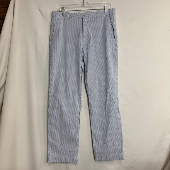 Britches by Samtex Other - Britches by Samtex Mens Blue White Seersucker Striped Pants 34x30 Cotton Blend